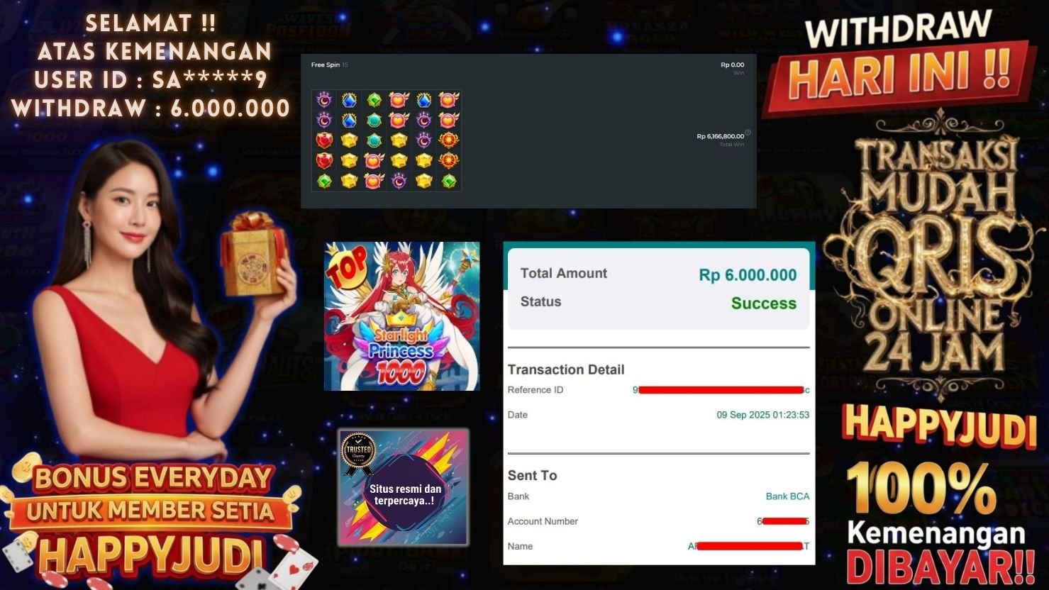 HAPPYJUDI JACKPOT SLOT STARLIGHT PRINCESS 1000